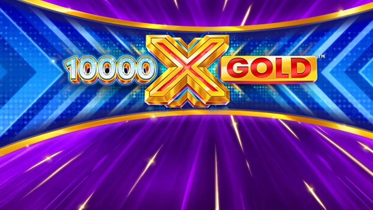 Tampilan visual slot 10,000 X Gold dengan tema emas yang mewah