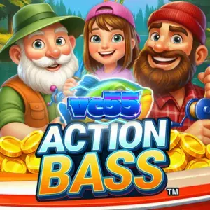 Tampilan visual slot Action Bass dengan tema memancing dan nelayan